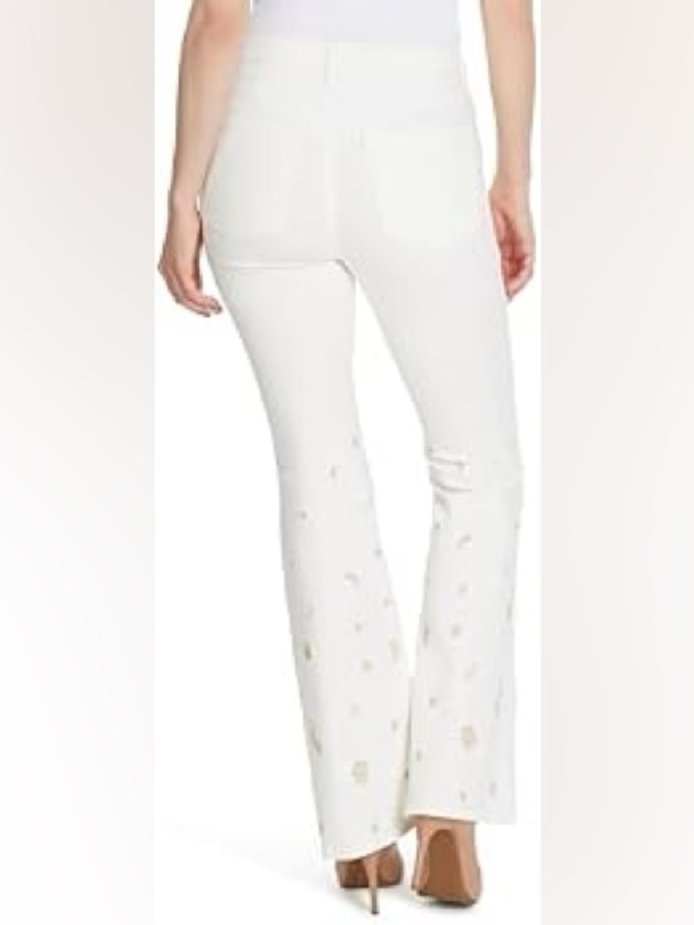 Jessica Simpson White Embroidered Charmed Flared Bootcut Women’s Jeans